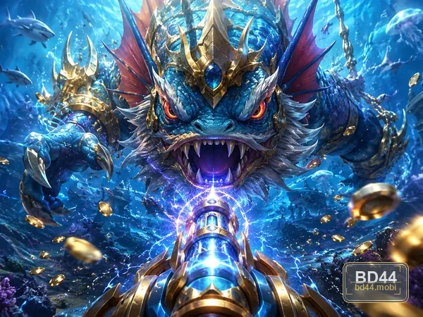 bd44 God Fish Slicing bonus round and prize scene